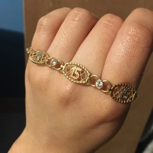 14k gold bracelet- sweet 15/quinceañera